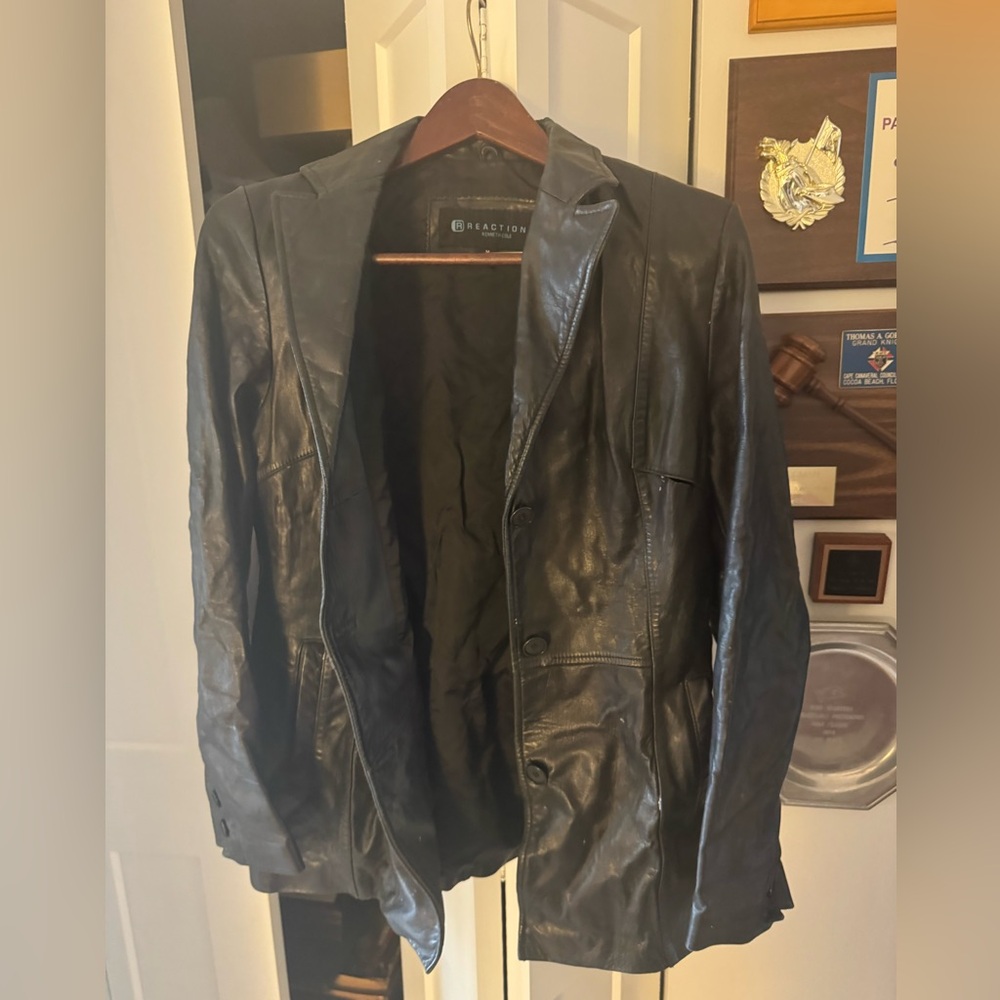 Kenneth Cole Black Leather Jacket